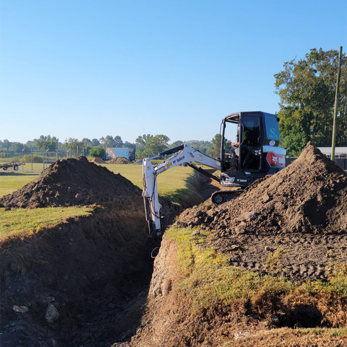 smal excavator machinery digging property for site development vanceboro nc
